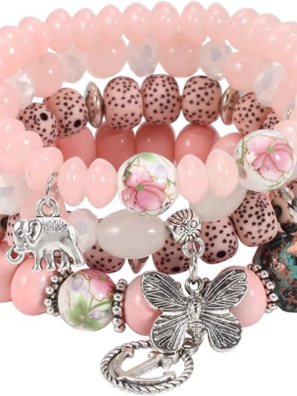 Bohemian Bracelets for Women Stretch Multilayer Colorful Beads Bracelet